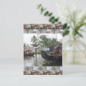 KERALA India RIVER Boote Postkarte (Stehend Vorderseite)