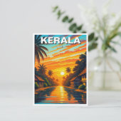 Kerala India Sunset Postkarte (Stehend Vorderseite)
