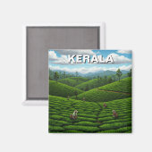 Kerala India Tea Plantation Magnet (Vorderseite/Rückseite)