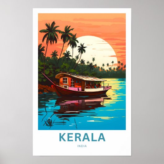 Kerala India Travel Print Poster (Vorne)