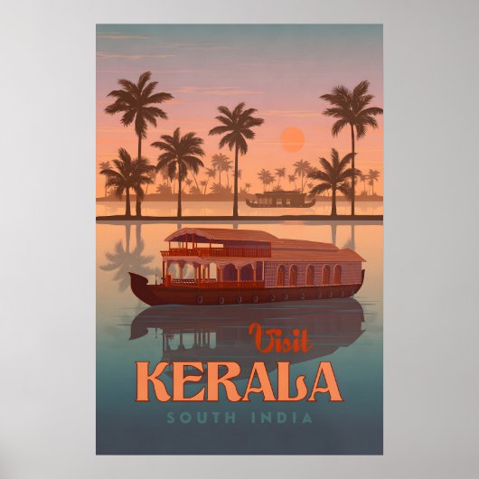 Kerala Indien Reiseplakat Poster (Vorne)