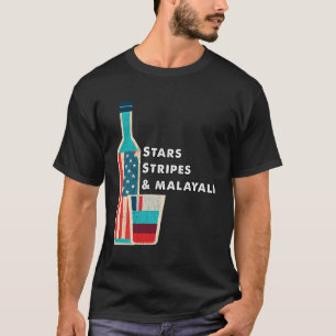 Kerala Malayali Funny Wine Amerikanische Unabhängi T-Shirt