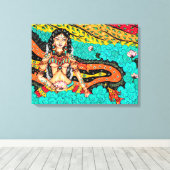 Kerala Malerei, Druck auf Leinwand (Insitu (Holzboden))