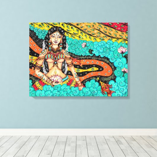 Kerala Malerei, Druck auf Leinwand (Insitu (Holzboden))