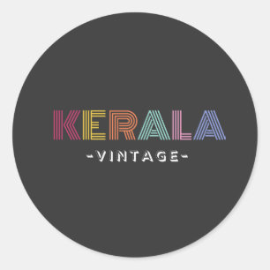 kerala Vintager T - Shirt Holzkastensigne Postkart Runder Aufkleber
