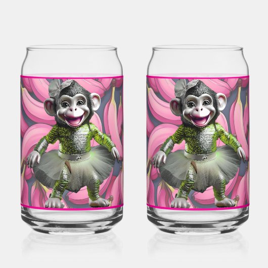 Keramik-Affen-Soda-Glas Dosenglas (Vorderseite)