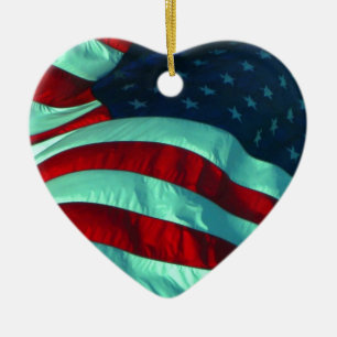 Keramik American Flag Herzenschmuck Ornament