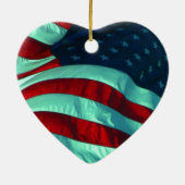 Keramik American Flag Herzenschmuck Ornament (Hinten)