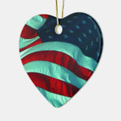 Keramik American Flag Herzenschmuck Ornament (Links)