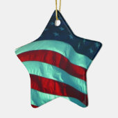 Keramik American Flag Star Shaped Ornament (Links)