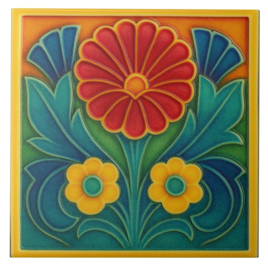 Keramik Art Deco Fliese (Vorderseite)
