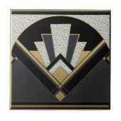 Keramik Art Deco Style (Silver/grau) Fliese (Vorderseite)