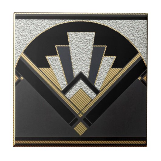 Keramik Art Deco Style (Silver/grau) Fliese (Vorderseite)