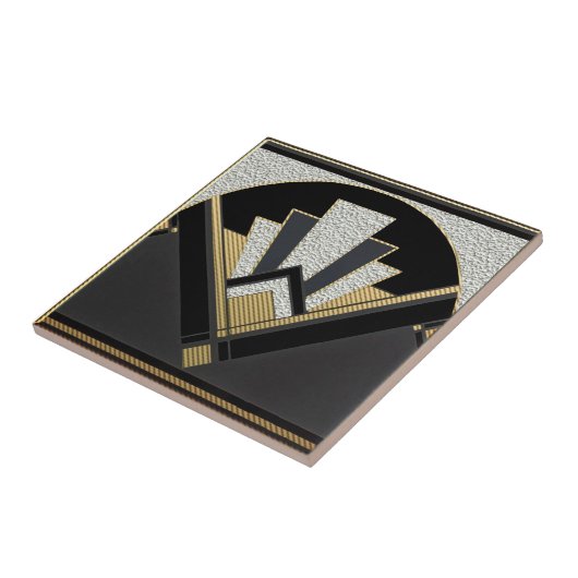Keramik Art Deco Style (Silver/grau) Fliese (Seite)