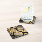 Keramik aus Goldmarmor mit schwarzen kristallinen Getränkeuntersetzer (Rechte Seite)