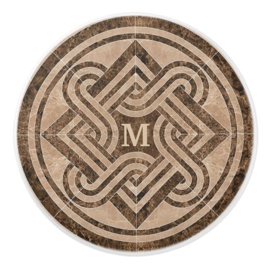 Keramik aus mit Monogramm Marmor Keramikknauf (Vorderseite)