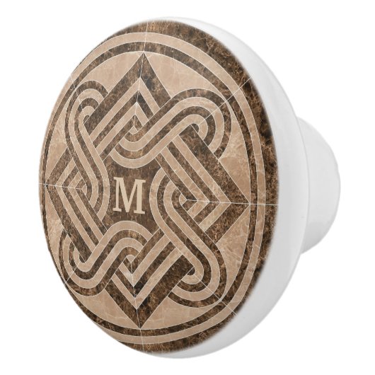 Keramik aus mit Monogramm Marmor Keramikknauf (Rechts)