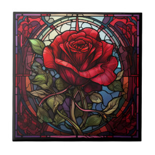 Keramik aus rote Rose Fliese