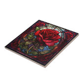 Keramik aus rote Rose Fliese (Seite)