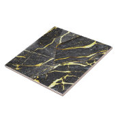 Keramik aus schwarzem, grauem und goldenem Marmor Fliese (Seite)