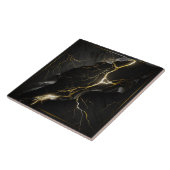 Keramik aus schwarzem und goldfarbenem Marmor Fliese (Seite)