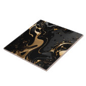 Keramik aus schwarzem und goldfarbenem Marmor Fliese (Seite)