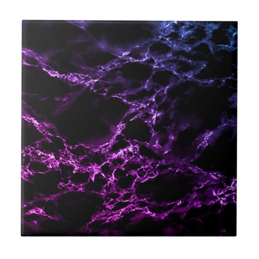 Keramik aus schwarzem und Lila Marmorstein Fliese (Vorderseite)