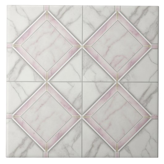 Keramik aus weißem rosa Marmor für große Flächen Fliese (Vorderseite)