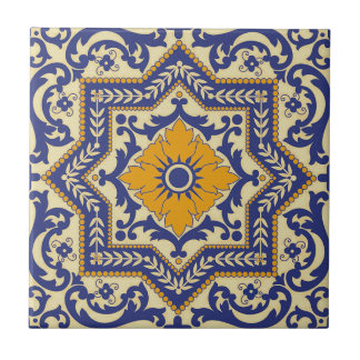 Keramik Azulejo Art-blaue orange Fliese