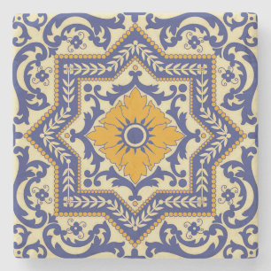 Keramik Azulejo Art-blauer orange Untersetzer