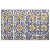 Keramik Azulejo Art-blaues orange Gewebe Stoff (Fat Quarter (45,7 x 55,9 cm))