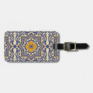 Keramik Azulejo Stil Blau Orange Gepäckanhänger