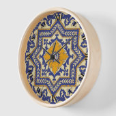 Keramik Azulejo Style Blue Orange Uhr (Winkel)
