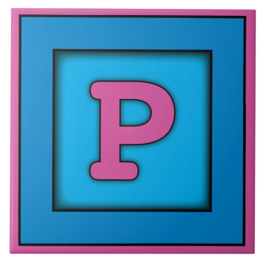 Keramik-Baby-Fliese - Buchstabe P Fliese (Vorderseite)
