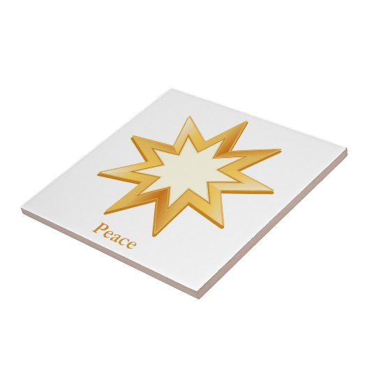 Keramik Baha'i Symbol Fliese (Seite)