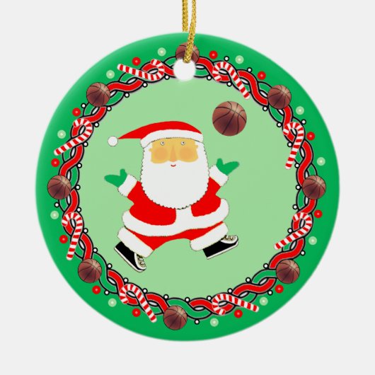 Keramik Basketball Holiday Keramik Ornament (Vorne)