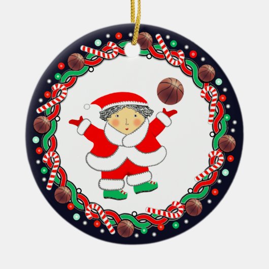 Keramik Basketball Holiday Ornament (Vorne)