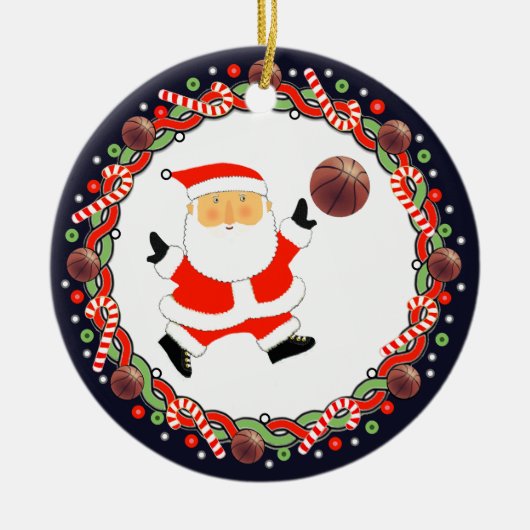 Keramik Basketball Holiday Ornament (Vorne)