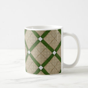 Keramik-Betonziegel-diagonales grünes Grau Kaffeetasse