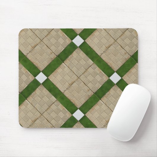 Keramik-Betonziegel-diagonales grünes Grau Mousepad (Mit Mouse)
