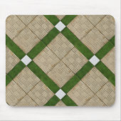 Keramik-Betonziegel-diagonales grünes Grau Mousepad (Vorne)