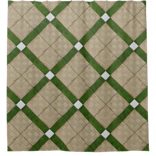 Keramik-Betonziegel-diagonales Mittelmeer Duschvorhang (Vorderseite)