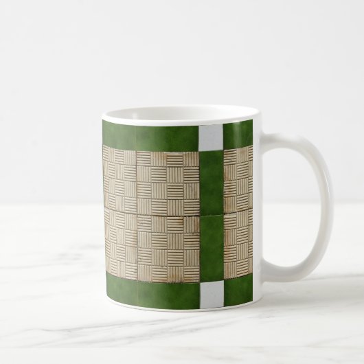 Keramik-Betonziegel-Grün-Grau Kaffeetasse (Rechts)