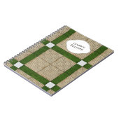 Keramik-Betonziegel-Grün-Grau-Text Notizblock (Linke Seite)