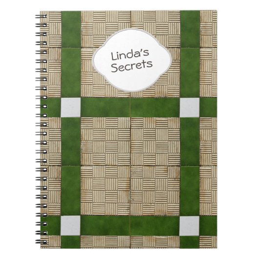 Keramik-Betonziegel-Grün-Grau-Text Notizblock (Vorderseite)