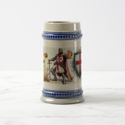 Keramik Bier Tasse mit Crusader Knight Design (Mittel)