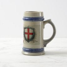 Keramik Bier Tasse mit Crusader Knight Design