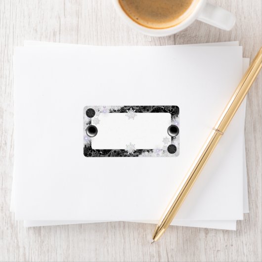 Keramik Black & Snowflake Adressaufkleber (Insitu)