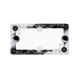 Keramik Black & Snowflake Adressaufkleber