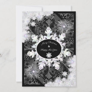 Keramik Black & Snowflake Karte